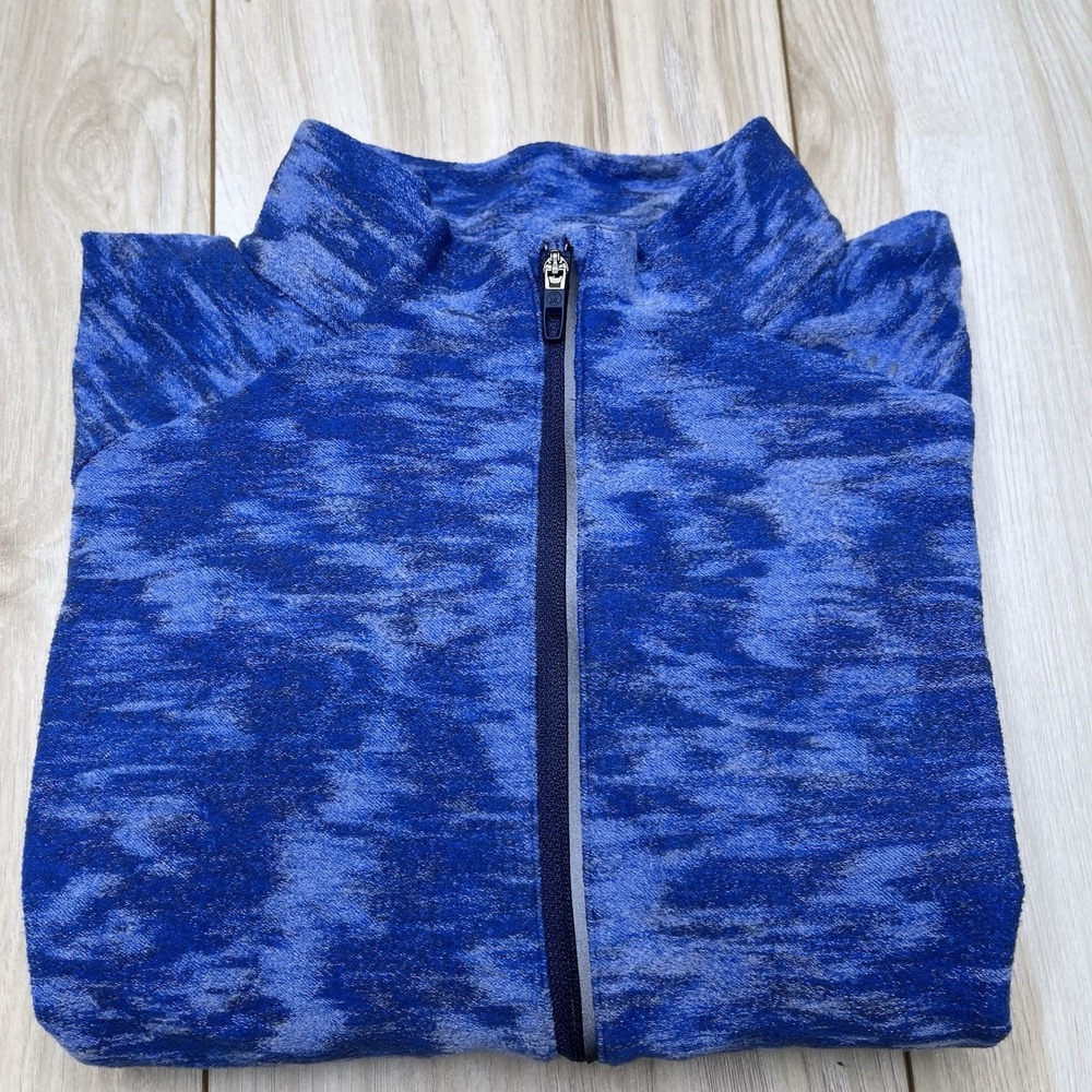 Lululemon Surge 1/4 Zip Data Rush Jacquard Chambray Blue Men Size Large